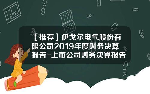 【推荐】伊戈尔电气股份有限公司2019年度财务决算报告-上市公司财务决算报告