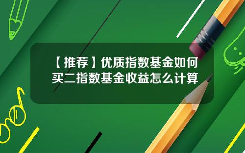 【推荐】优质指数基金如何买二指数基金收益怎么计算