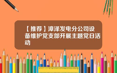 【推荐】漳泽发电分公司设备维护党支部开展主题党日活动