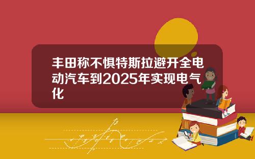 丰田称不惧特斯拉避开全电动汽车到2025年实现电气化