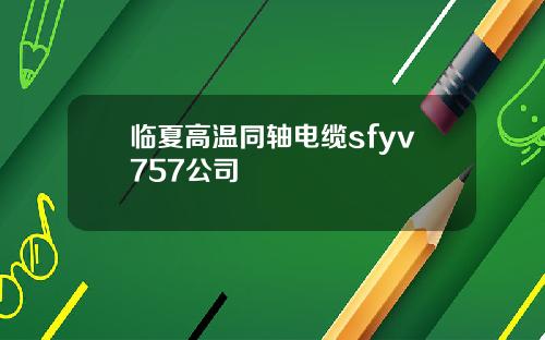 临夏高温同轴电缆sfyv757公司