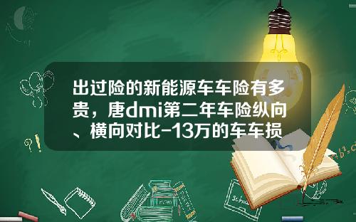 出过险的新能源车车险有多贵，唐dmi第二年车险纵向、横向对比-13万的车车损险多少钱【新闻】