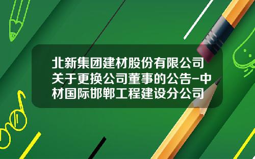 北新集团建材股份有限公司关于更换公司董事的公告-中材国际邯郸工程建设分公司