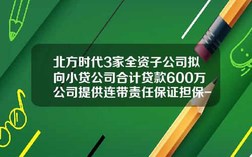 北方时代3家全资子公司拟向小贷公司合计贷款600万公司提供连带责任保证担保-内蒙古时代科技股份有限公司