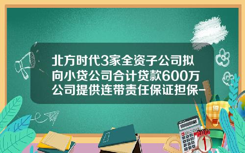 北方时代3家全资子公司拟向小贷公司合计贷款600万公司提供连带责任保证担保-北方贷收益是多少