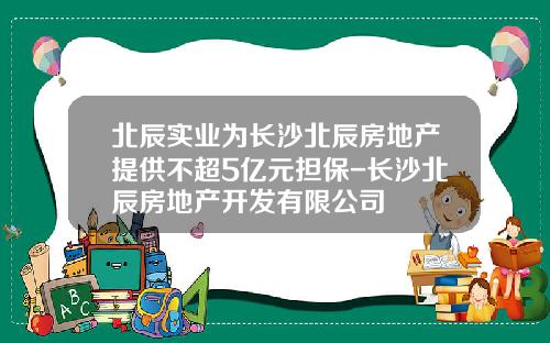 北辰实业为长沙北辰房地产提供不超5亿元担保-长沙北辰房地产开发有限公司