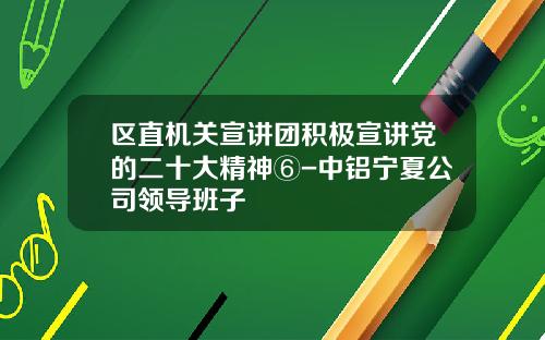 区直机关宣讲团积极宣讲党的二十大精神⑥-中铝宁夏公司领导班子