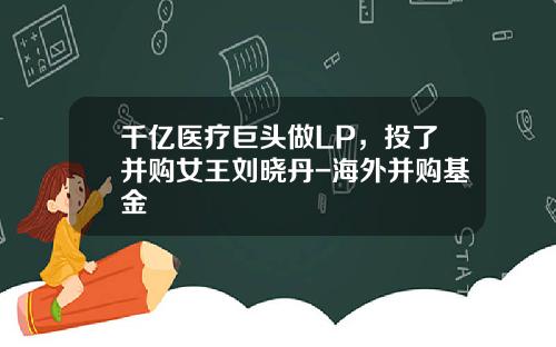 千亿医疗巨头做LP，投了并购女王刘晓丹-海外并购基金