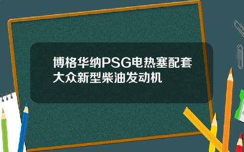 博格华纳PSG电热塞配套大众新型柴油发动机