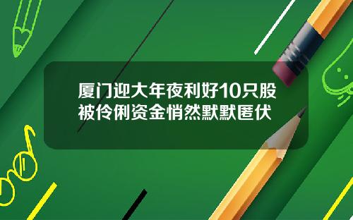 厦门迎大年夜利好10只股被伶俐资金悄然默默匿伏