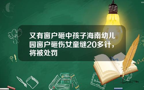 又有窗户砸中孩子海南幼儿园窗户砸伤女童缝20多针，将被处罚