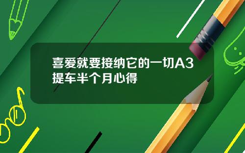 喜爱就要接纳它的一切A3提车半个月心得