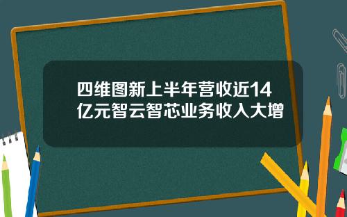 四维图新上半年营收近14亿元智云智芯业务收入大增