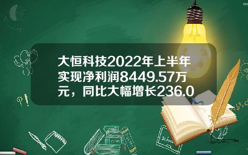 大恒科技2022年上半年实现净利润8449.57万元，同比大幅增长236.02%-大恒集团多少人