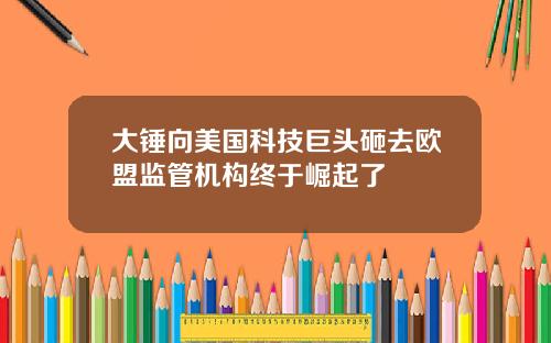 大锤向美国科技巨头砸去欧盟监管机构终于崛起了