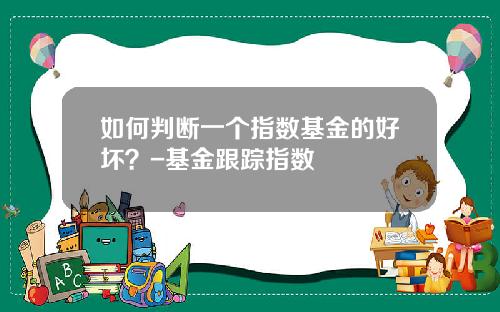 如何判断一个指数基金的好坏？-基金跟踪指数