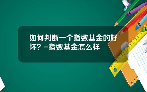 如何判断一个指数基金的好坏？-指数基金怎么样