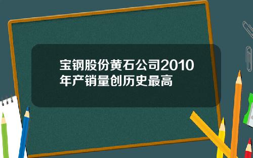 宝钢股份黄石公司2010年产销量创历史最高