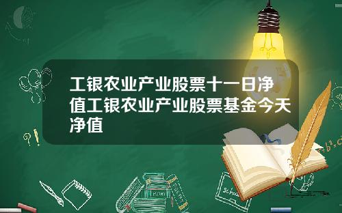 工银农业产业股票十一日净值工银农业产业股票基金今天净值