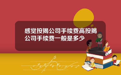 感觉按揭公司手续费高按揭公司手续费一般是多少