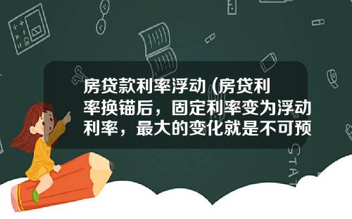 房贷款利率浮动 (房贷利率换锚后，固定利率变为浮动利率，最大的变化就是不可预知)_1