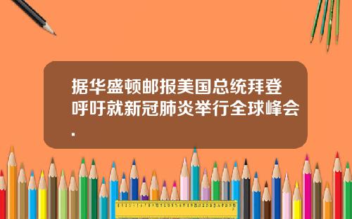 据华盛顿邮报美国总统拜登呼吁就新冠肺炎举行全球峰会.