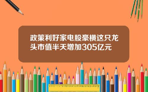 政策利好家电股豪横这只龙头市值半天增加305亿元
