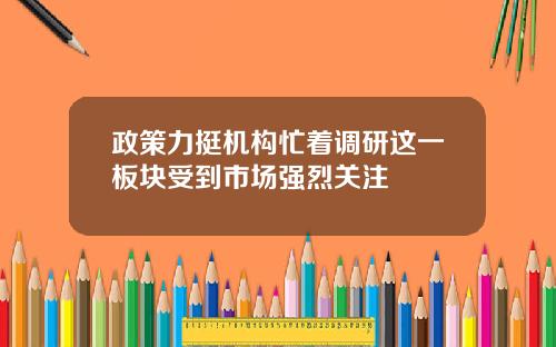 政策力挺机构忙着调研这一板块受到市场强烈关注