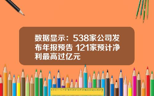 数据显示：538家公司发布年报预告 121家预计净利最高过亿元