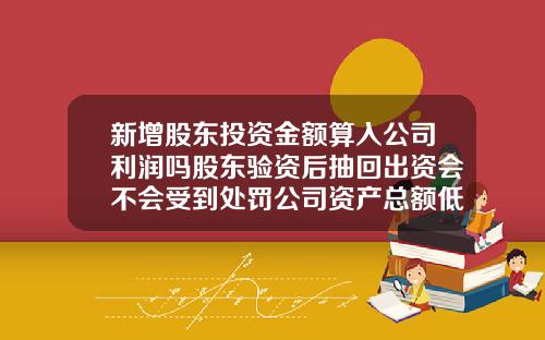 新增股东投资金额算入公司利润吗股东验资后抽回出资会不会受到处罚公司资产总额低于注册资本能否分配赚取的利润
