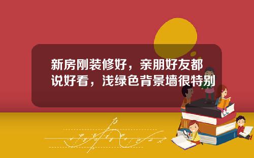 新房刚装修好，亲朋好友都说好看，浅绿色背景墙很特别