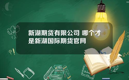 新湖期货有限公司 哪个才是新湖国际期货官网