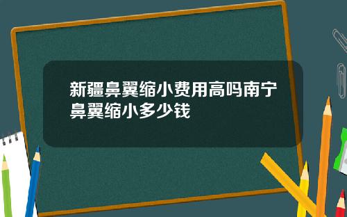 新疆鼻翼缩小费用高吗南宁鼻翼缩小多少钱