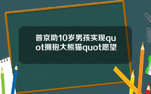 普京助10岁男孩实现quot拥抱大熊猫quot愿望