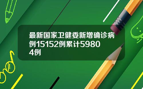 最新国家卫健委新增确诊病例15152例累计59804例