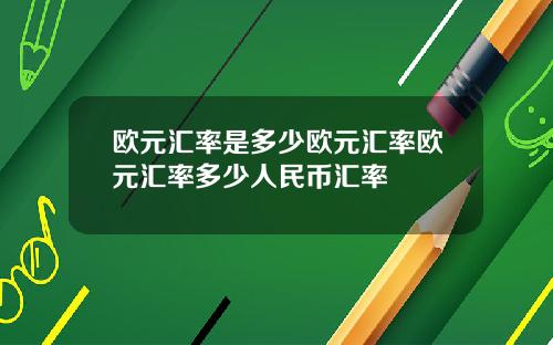 欧元汇率是多少欧元汇率欧元汇率多少人民币汇率
