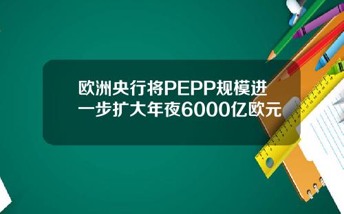 欧洲央行将PEPP规模进一步扩大年夜6000亿欧元