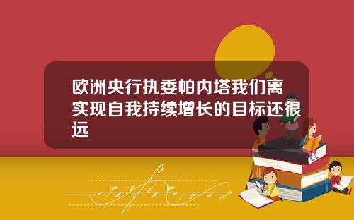 欧洲央行执委帕内塔我们离实现自我持续增长的目标还很远