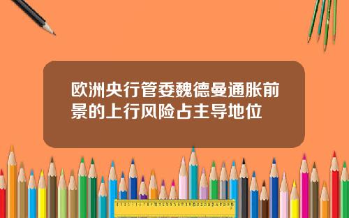欧洲央行管委魏德曼通胀前景的上行风险占主导地位