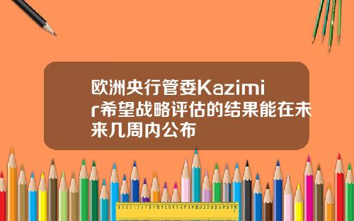 欧洲央行管委Kazimir希望战略评估的结果能在未来几周内公布