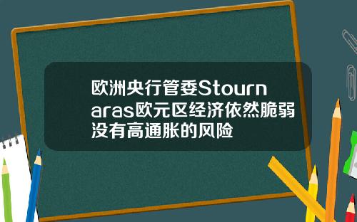 欧洲央行管委Stournaras欧元区经济依然脆弱没有高通胀的风险