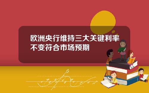 欧洲央行维持三大关键利率不变符合市场预期