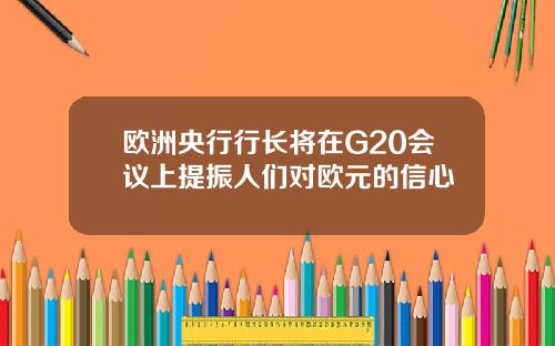 欧洲央行行长将在G20会议上提振人们对欧元的信心