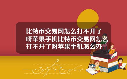 比特币交易网怎么打不开了呀苹果手机比特币交易网怎么打不开了呀苹果手机怎么办