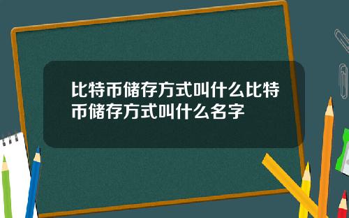 比特币储存方式叫什么比特币储存方式叫什么名字