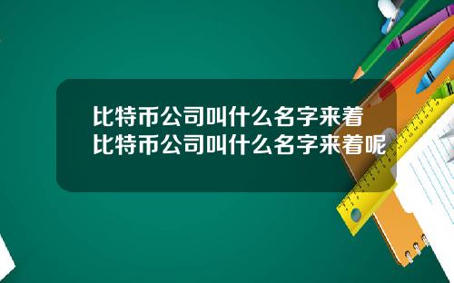 比特币公司叫什么名字来着比特币公司叫什么名字来着呢