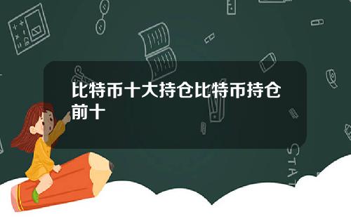 比特币十大持仓比特币持仓前十