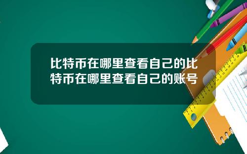 比特币在哪里查看自己的比特币在哪里查看自己的账号