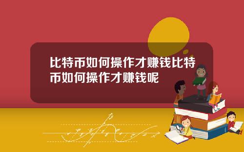 比特币如何操作才赚钱比特币如何操作才赚钱呢