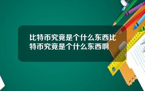 比特币究竟是个什么东西比特币究竟是个什么东西啊